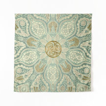 Vert et tapisserie de mandala de Triskele de