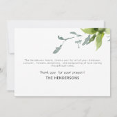 Vert et Turquoise aquarelle Folio Merci funéraire (Dos)