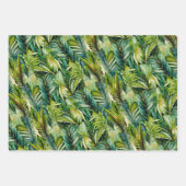 Vert et Turquoise Aquarelle Tropical Palm Feuille (Devant 2)