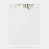 Vert, Eucalyptus Feuilles, Mariage Seating Chart (Recto)