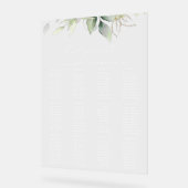 Vert, Eucalyptus Feuilles, Mariage Seating Chart (Angle)