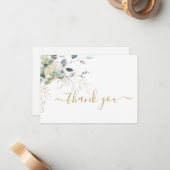 Vert eucalyptus simple merci Note Carte (Devant/Arrière en situation)