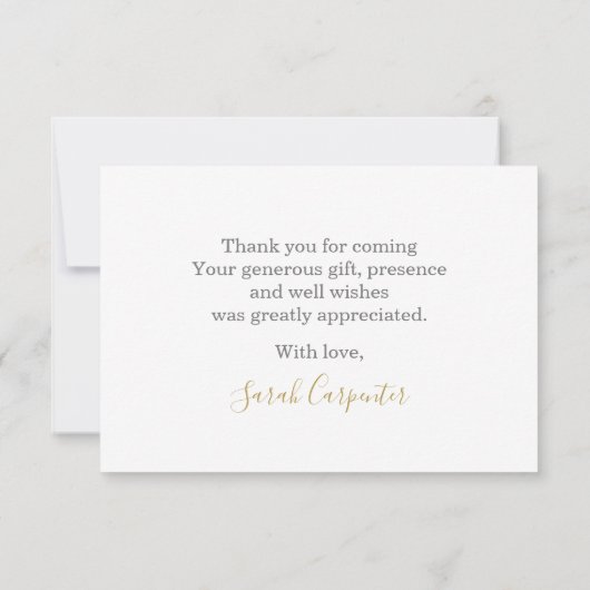 Vert eucalyptus simple merci Note Carte (Dos)