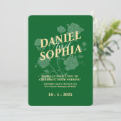 Vert faire-part de mariage classique (Debout devant)