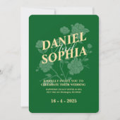 Vert faire-part de mariage classique (Devant)