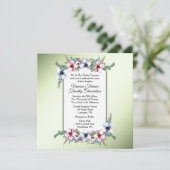 Vert Faire-part de mariage floral (Debout devant)