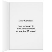 Vert, Faux Gold 25ème anniversaire Mariage + Nom (Intérieur (Droit))