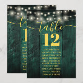 Vert Fée Lumière Bois Numéro de table Tableau de s (Devant / Derrière)