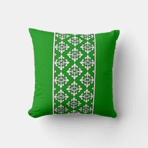 Vert feuille avec Fleur de Lis Coussin Motif