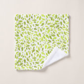 Vert Feuille Nature Imprimer, Plante Motif feuille (Gant de toilette)