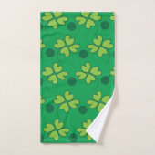 Vert Fleur à quatre feuilles pour la Saint-Patrick (Serviette à main)