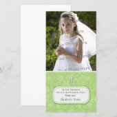 Vert Floral Carte photo religieux (Devant / Derrière)