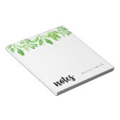 vert floral chic personnaliser bloc-notes (Incliné)