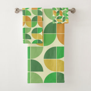 Vert floral géométrique du milieu du siècle rétro
