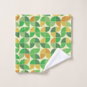 Vert floral géométrique du milieu du siècle rétro (Gant de toilette)
