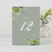 Vert Floral Sage Vert Numéro de table (Debout devant)