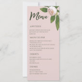 Vert Floral Simple Elégant Menu Mariage (Devant)