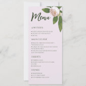Vert Floral Simple Elégant Menu Mariage (Devant)