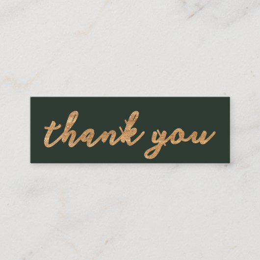 Vert foncé avec Carte de visite Merci or (Devant)
