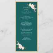 Vert foncé avec crème Rose Menu Mariage (Devant)