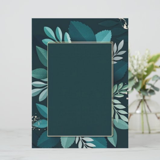 Vert foncé Carte élégante (Debout devant)