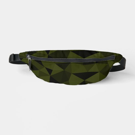 Vert foncé de l'armée noir motif de maille géométr (Recto)