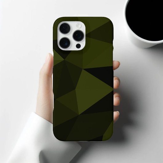 Vert foncé de l'armée noir motif de maille géométr