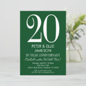 Vert foncé Moderne Simple Anniversaire Invitations (Debout devant)