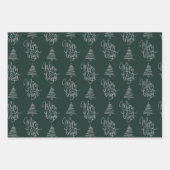 Vert foncé Noël Feuille Aquarelle Plaid  (Devant 3)