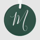 Vert foncé uni élégant moderne monogramme propre n (dos)