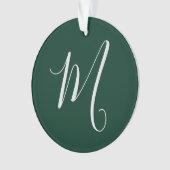 Vert foncé uni élégant moderne monogramme propre n (devant)