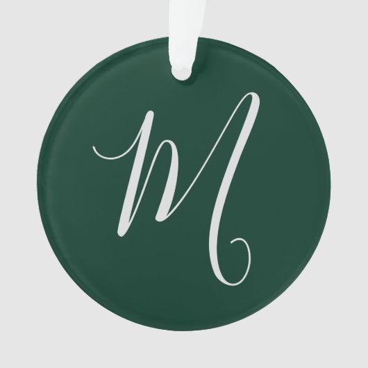 Vert foncé uni élégant moderne monogramme propre n (devant)