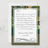 Vert forêt chassant des cartes de Merci de mariage (Dos)