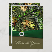 Vert forêt chassant des cartes de Merci de mariage (Devant / Derrière)