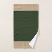 Vert forêt et beige  (Serviette à main)