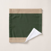 Vert forêt et beige  (Gant de toilette)