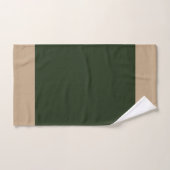 Vert forêt et beige  (Serviette à main)