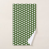 Vert forêt et blanc Bulles modernes Points (Serviette à main)