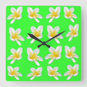 Vert Frangipani Délice, Grande horloge murale Carr