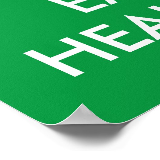 Vert Gardez calme et mangez une affiche saine (Coin)