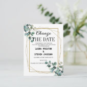 Vert géométrique moderne changer la carte postale  (Debout devant)