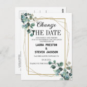 Vert géométrique moderne changer la carte postale  (Devant / Derrière)