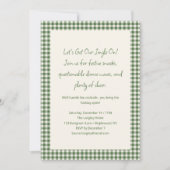 Vert Gingham Carreaux Invitation Drôle de Fête de (Devant)