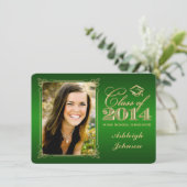 Vert, Gold Class of 2014 Photo Grad Invitation 2 (Debout devant)