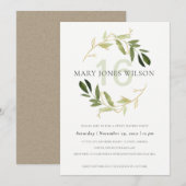 VERT GOLD FOLIAGE WREATH SWEET 16 CARTE D'ANNIVERS (Devant / Derrière)