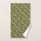 Vert gris couleur Motif feuille florale (Serviette à main)