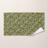 Vert gris couleur Motif feuille florale (Serviette à main)