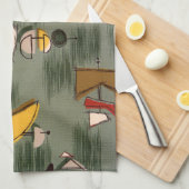 VERT GRIS de serviette de cuisine de MoJo de (Quart Plié)
