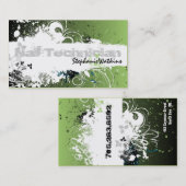 Vert grunge d'éclaboussure de carte de visite de (Devant / Derrière)
