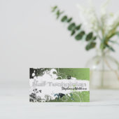 Vert grunge d'éclaboussure de carte de visite de (Debout devant)